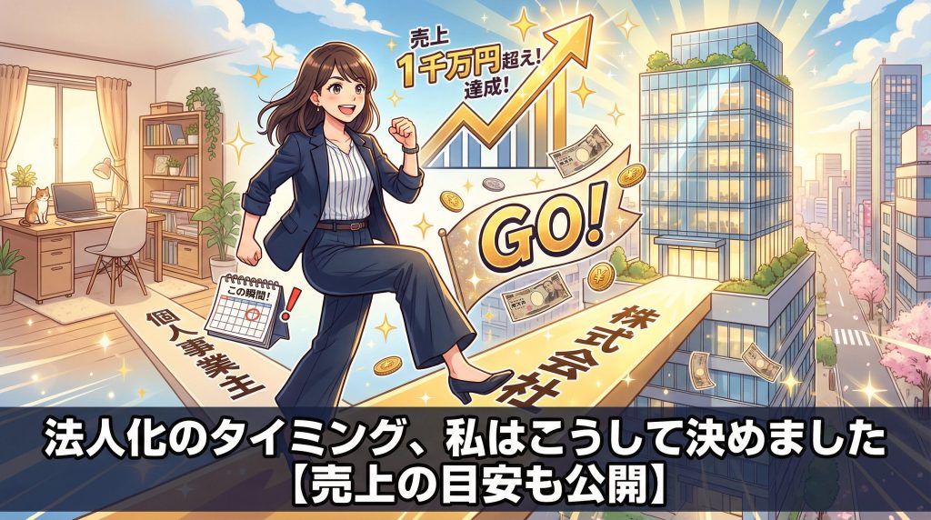 法人化のタイミング、私はこうして決めました【売上の目安も公開】